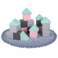 KiddyMoon rotaļu paklājs Ø 105 cm bērniem, izgatavots no putām Montessori Soft Kids Mat Baby Play Mat Crawling Mat Foam Mat Toy Carpet, ražots ES, ledus zils cena un informācija | Attīstošie paklājiņi | 220.lv