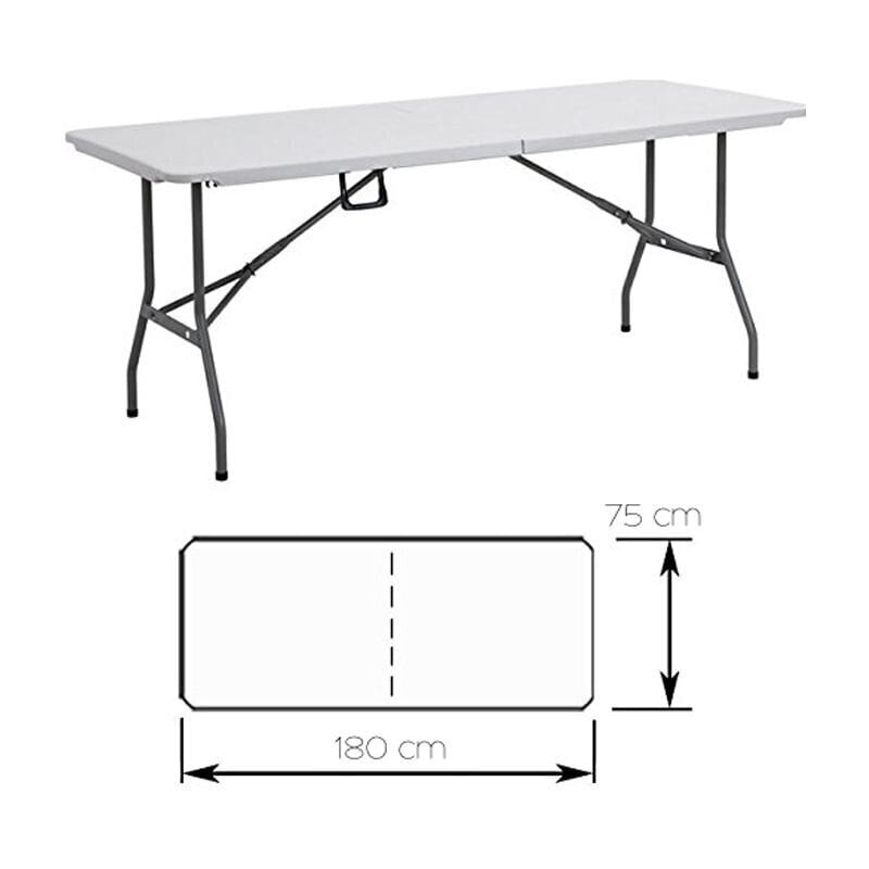 Saliekamais galds 180X75cm PICNIC WHITE cena un informācija | Dārza galdi | 220.lv