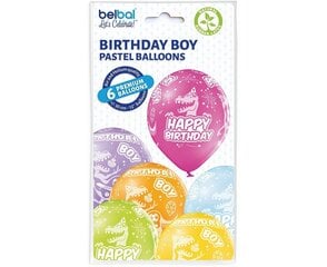 12"/ 30cm Balonu komplekts 6 gab "Happy Birthday Boy" 1521 cena un informācija | Baloni | 220.lv