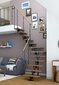 Moduļu kāpnes BOSTON DOLLE Antracite 1/4 pagrieziena.       Komplektā augstums: 247-325 cm цена и информация | Kāpnes | 220.lv