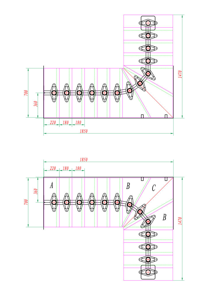 Moduļu kāpnes BOSTON DOLLE Baltā 1/4 pagrieziena. Komplektā augstums: 266-350 cm цена и информация | Kāpnes | 220.lv