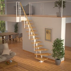 Модульная лестница BOSTON DOLLE, белая 1/4 поворот, высота комплекта: 266-350 см цена и информация | Лестницы | 220.lv