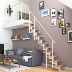 Moduļu kāpnes BOSTON DOLLE Baltā.       Komplektā augstums: 247-325 cm цена и информация | Лестницы | 220.lv