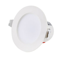 LED leju apgaismojums IP44 8w, 3000K, padziļināts. balts Ø 80/103mm - 750 lm cena un informācija | Iebūvējamās lampas, LED paneļi | 220.lv