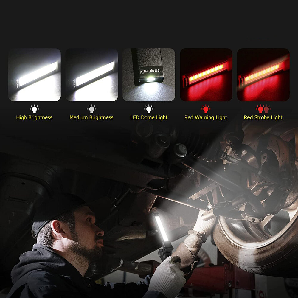 Pārbaudes lampa LED COB zibspuldze ar sarkanu lampu cena un informācija | Lukturi | 220.lv