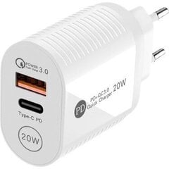 Быстрое зарядное устройство для телефона PD Quick Charge + зарядное устройство QC3.0 20W цена и информация | Зарядные устройства для телефонов | 220.lv