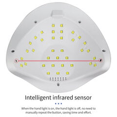 Профессиональная гибридная стильная лампа для ногтей UV/LED 120 Вт с ЖК-экраном цена и информация | Аппараты для маникюра и педикюра | 220.lv