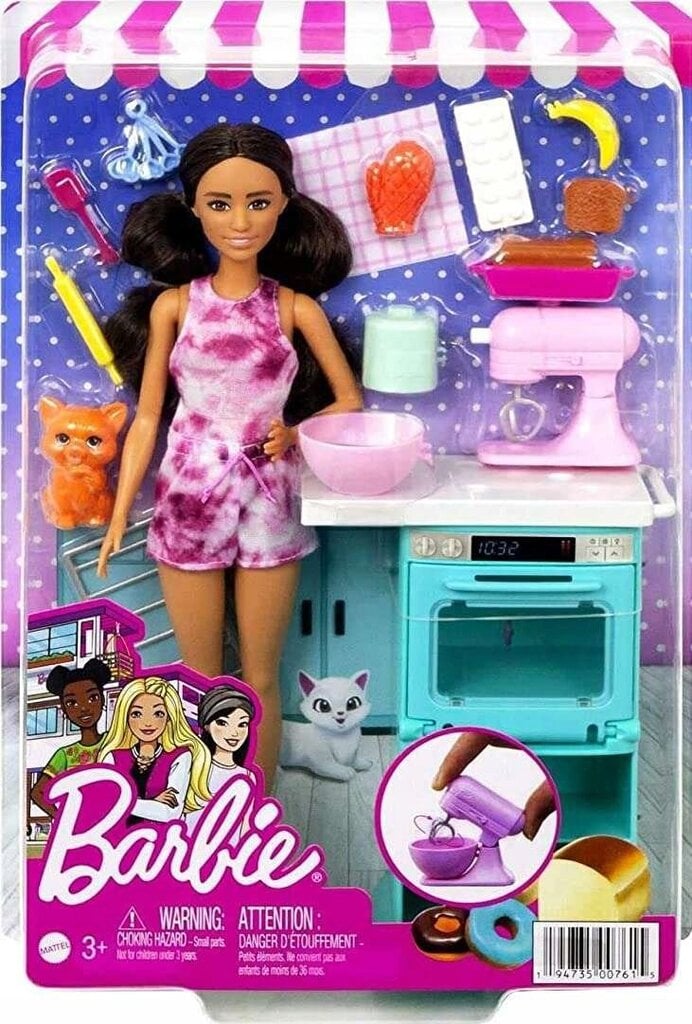 Bārbija šefpavāra lelle ar kaķēnu HCD43 цена и информация | Rotaļlietas meitenēm | 220.lv