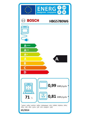 Bosch HBG5780W6 cena un informācija | Cepeškrāsnis | 220.lv