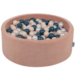 KiddyMoon apaļais bumbiņu baseins ar samta bumbiņām 90x30cm/200 bumbiņas ∅ 7 cm cena un informācija | Rotaļlietas zīdaiņiem | 220.lv