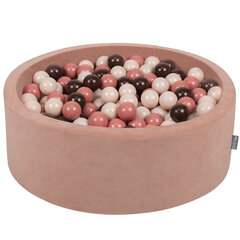 KiddyMoon apaļais bumbiņu baseins ar samta bumbiņām 90x30cm/300 bumbiņu ∅ 7 cm cena un informācija | Rotaļlietas zīdaiņiem | 220.lv
