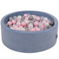 KiddyMoon apaļais bumbiņu baseins ar samta bumbiņām 90x30cm/200 bumbiņas ∅ 7 cm cena un informācija | Rotaļlietas zīdaiņiem | 220.lv
