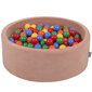 KiddyMoon apaļais bumbiņu baseins ar samta bumbiņām 90x30cm/200 bumbiņas ∅ 7 cm цена и информация | Rotaļlietas zīdaiņiem | 220.lv