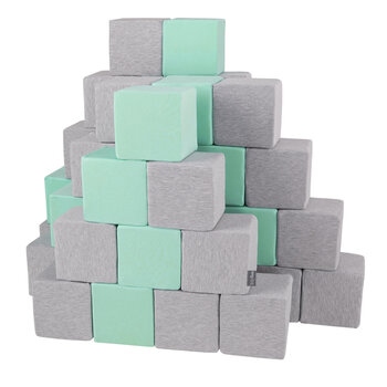 Мягкие блоки KiddyMoon, 48 шт., серые/зеленые цена и информация | Игрушки для малышей | 220.lv
