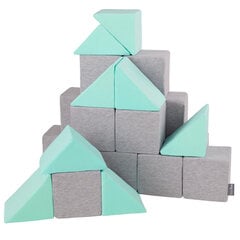 Мягкие блоки KiddyMoon, 24шт., серые/розовые цена и информация | Игрушки для малышей | 220.lv