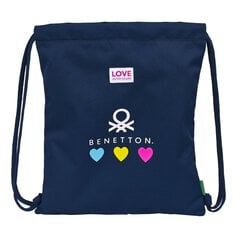 Сумка-рюкзак на веревках Benetton Love Тёмно Синий (35 x 40 x 1 cm) цена и информация | Школьные рюкзаки, спортивные сумки | 220.lv