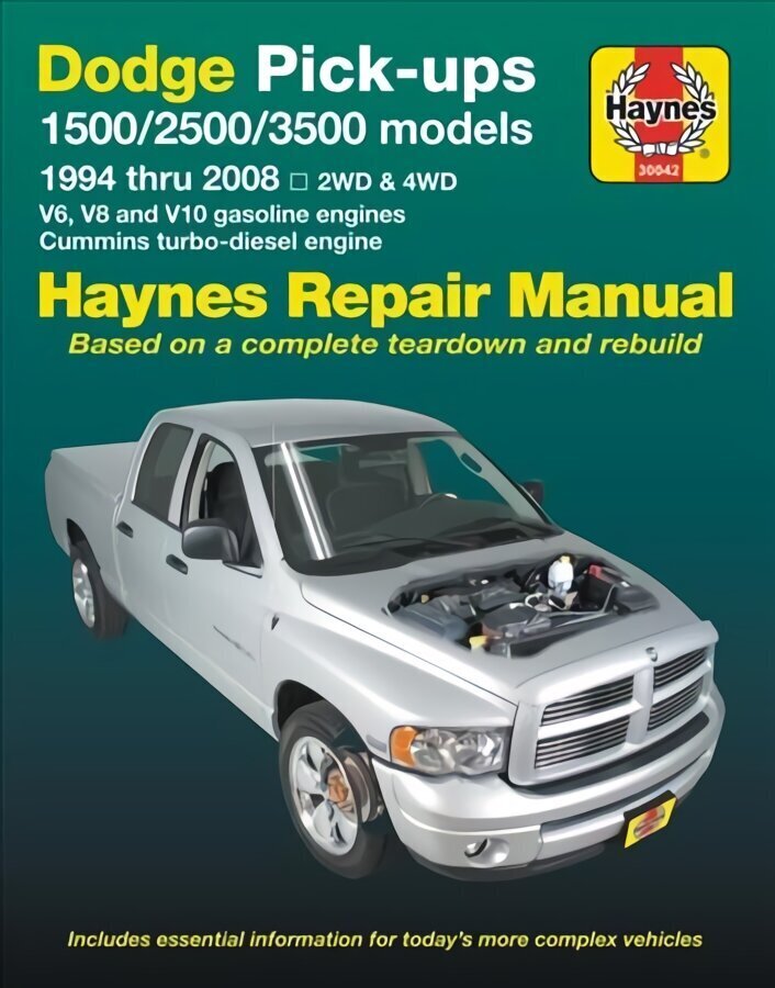 O/P HM Dodge Pick Ups 1500 2500 3500 1994-2008: 2wd & 4WD - V6, V8 and V10 Gasoline Engines - Cummins Turbo-Diesel Engine цена и информация | Izglītojošas grāmatas | 220.lv