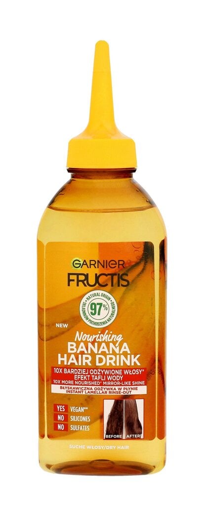 Šķidrais matu kondicionieris Garnier Banana Hair Drink, 200 ml цена и информация | Matu kondicionieri, balzāmi | 220.lv