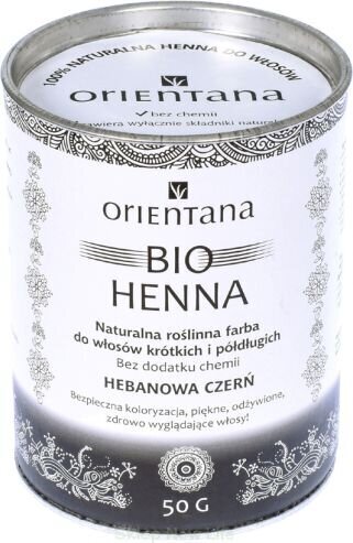 Matu krāsa Orientana Bio Henna Ebony Black, 50 g цена и информация | Matu krāsas | 220.lv