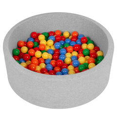 Мягкий круглый бассейн с мячами Selonis Toddler Foam, 90x30 см/200 мячей, мятный: белый/серый/серо-зеленый цена и информация | Игрушки для малышей | 220.lv