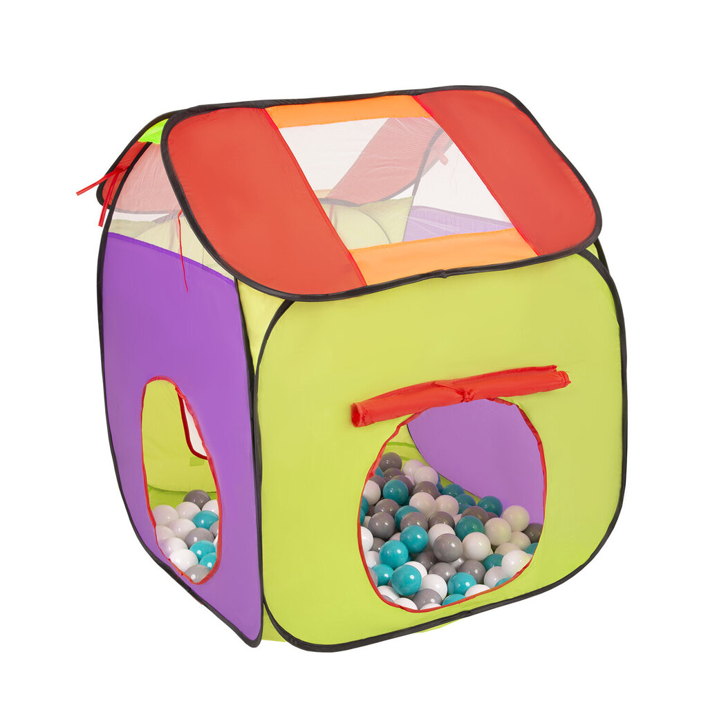 Selonis 3v1 spēļu telts ar tuneli rotaļu laukums PopUp bumbiņu baseins ar 200 bumbiņām bērniem cena un informācija | Rotaļlietas zīdaiņiem | 220.lv