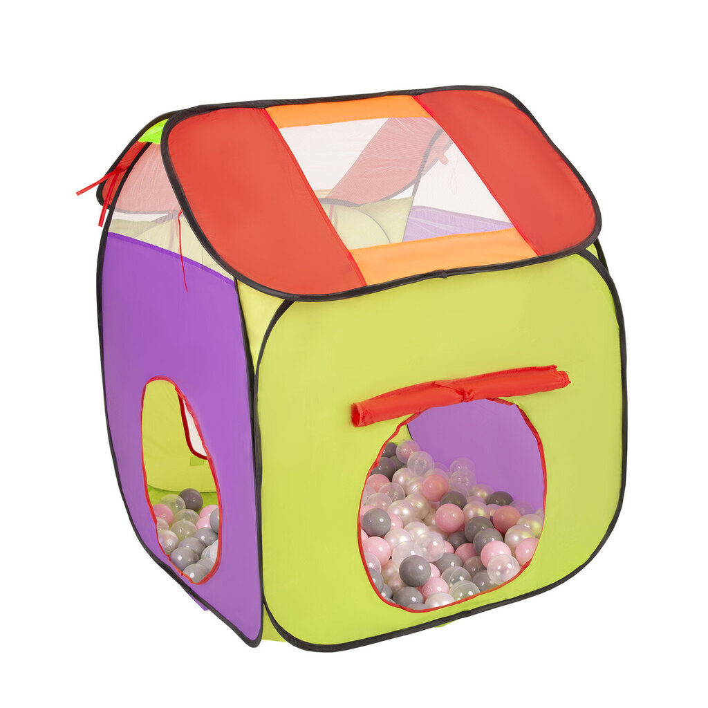 Selonis 3v1 spēļu telts ar tuneli rotaļu laukums PopUp bumbiņu baseins ar 400 bumbiņām bērniem cena un informācija | Rotaļlietas zīdaiņiem | 220.lv