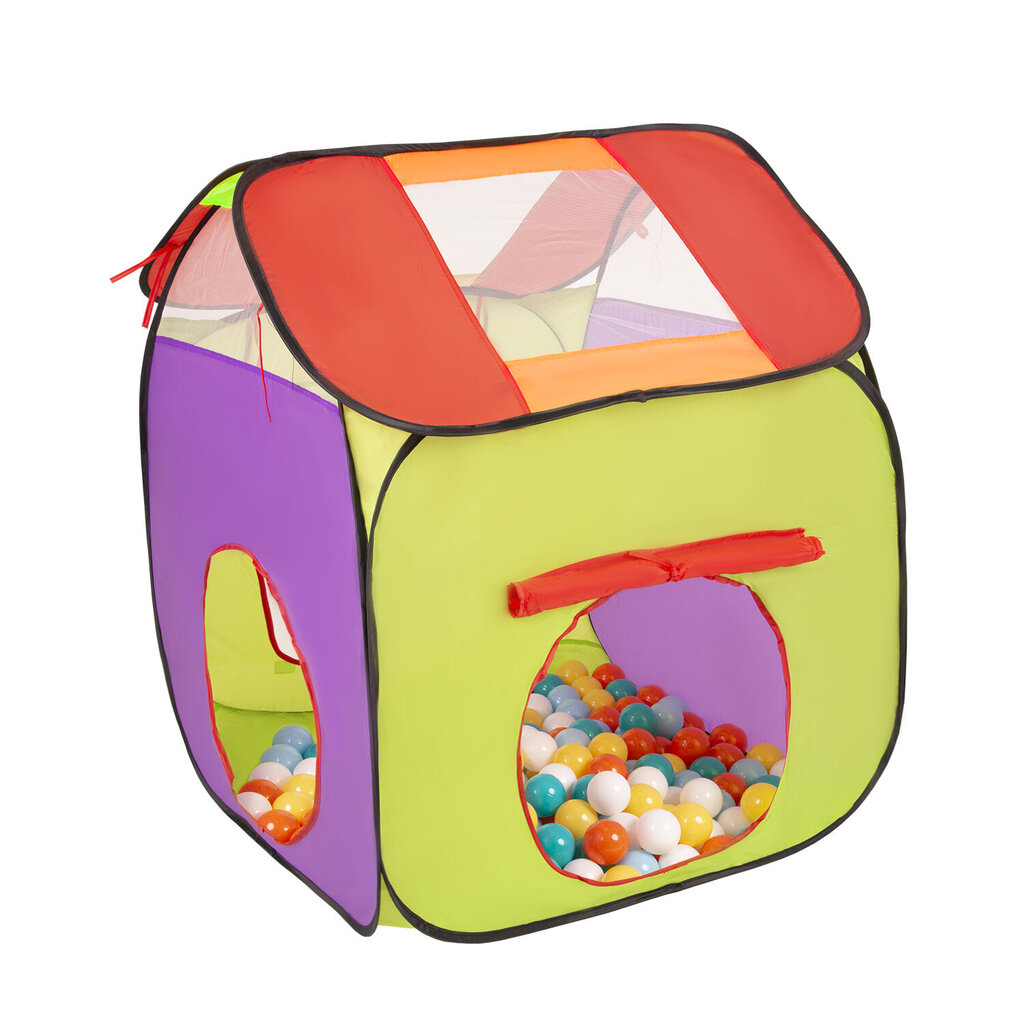 Selonis 3v1 spēļu telts ar tuneli rotaļu laukums PopUp bumbiņu baseins ar 400 bumbiņām bērniem цена и информация | Rotaļlietas zīdaiņiem | 220.lv