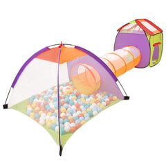 Selonis 3v1 spēļu telts ar tuneli rotaļu laukums PopUp bumbiņu baseins ar 100 bumbiņām bērniem цена и информация | Игрушки для малышей | 220.lv