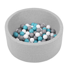 Мягкий круглый бассейн для мячей Selonis Toddler Foam, 70x30 см/150 шаров, светло-серый: серый/белый/бирюзовый цена и информация | Игрушки для малышей | 220.lv