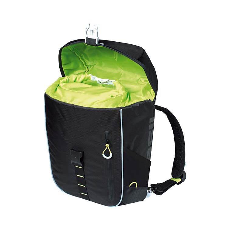 Mugursoma, stiprinājums ar āķi, ūdensizturīgs poliesters Basil Miles Daypack 14L Single Pannier (BAS-17750), melns cena un informācija | Citi velo piederumi un aksesuāri | 220.lv