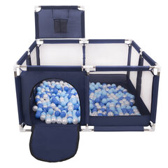 Квадратный манеж Selonis с 200 шариками, синий: жемчужный/серый/прозрачный/синий/мята цена и информация | Игрушки для малышей | 220.lv