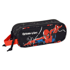 Divkāršs futrālis Spiderman Hero Melns (21 x 8 x 6 cm) cena un informācija | Penāļi | 220.lv