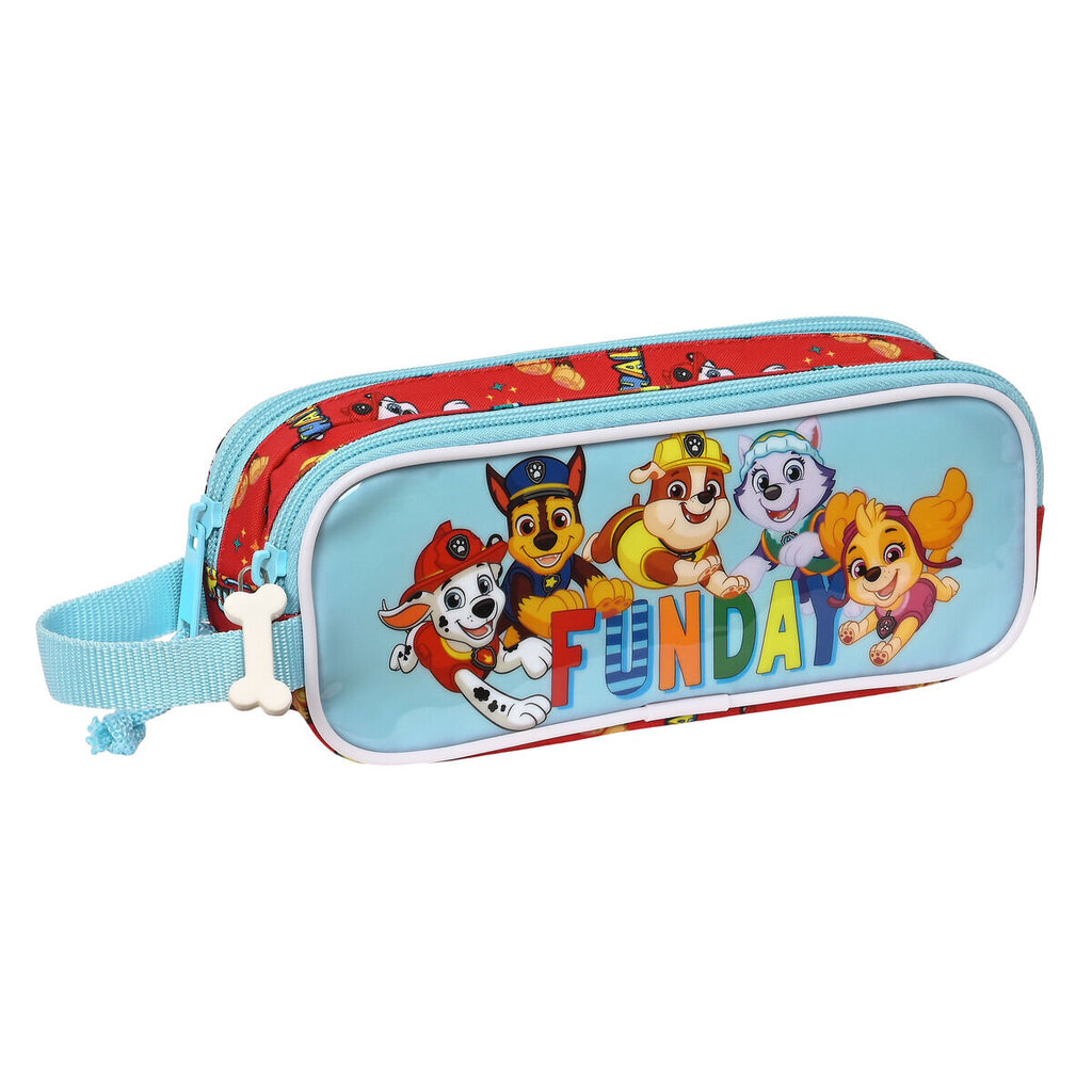 Divkāršs futrālis The Paw Patrol Funday Sarkans Gaiši Zils (21 x 8 x 6 cm) cena un informācija | Penāļi | 220.lv