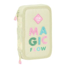 Skolas penālis ar piederumiem Glow Lab Magic flow Bēšs (12.5 x 19.5 x 4 cm) (28 gab.) cena un informācija | Penāļi | 220.lv