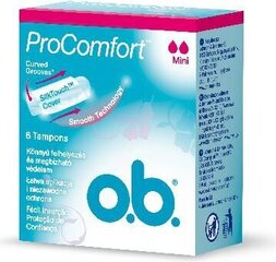 Tamponi O.B ProComfort Mini, 8 gab. cena un informācija | Tamponi, higiēniskās paketes, ieliktnīši | 220.lv