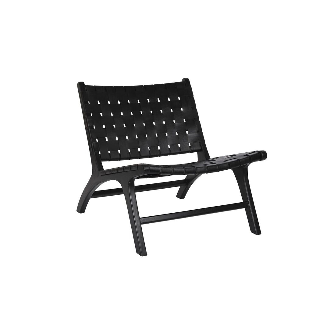 Krēsls DKD Home Decor Tīkkoks Melns Āda (65 x 79 x 70 cm) cena un informācija | Dārza mēbeļu komplekti | 220.lv