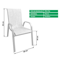 Krēsls Textiline 56 x 68 x 93 cm Bēšs Dzelzs цена и информация | Садовые стулья, кресла, пуфы | 220.lv