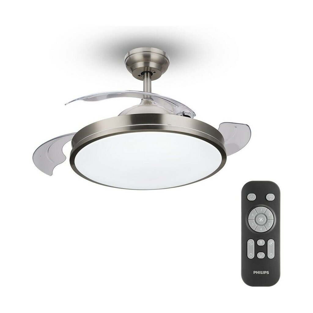 Griestu lampa- ventilators Philips Atlas Nikel 450 lm 28 W cena un informācija | Griestu lampas-ventilatori | 220.lv