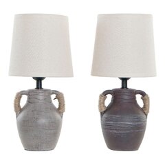 Galda lampa DKD Home Decor Poliesters Porcelāns (2 pcs) (16 x 16 x 33 cm) cena un informācija | Galda lampas | 220.lv