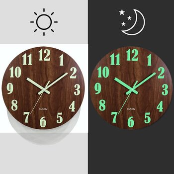 Настенные часы, светящиеся в темноте, 30 см цена и информация | Часы | 220.lv