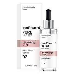 Nostiprinošs sejas un kakla serums Inopharm 3% Matrixil + HA, 30 ml cena un informācija | Serumi sejai, eļļas | 220.lv