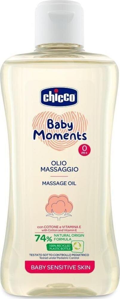 Masāžas eļļa bērniem Chicco Baby Moments Oil Bottle, 200 ml цена и информация | Bērnu kosmētika, līdzekļi jaunajām māmiņām | 220.lv