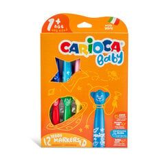 Flomasteri mazuļiem Carioca Baby Teddy 1+, 12 krāsas cena un informācija | Modelēšanas un zīmēšanas piederumi | 220.lv