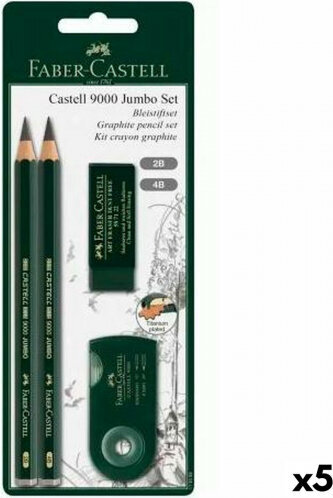 Faber-Castell Zīmuļa Komplekts Melns 5 gb. cena un informācija | Rakstāmpiederumi | 220.lv