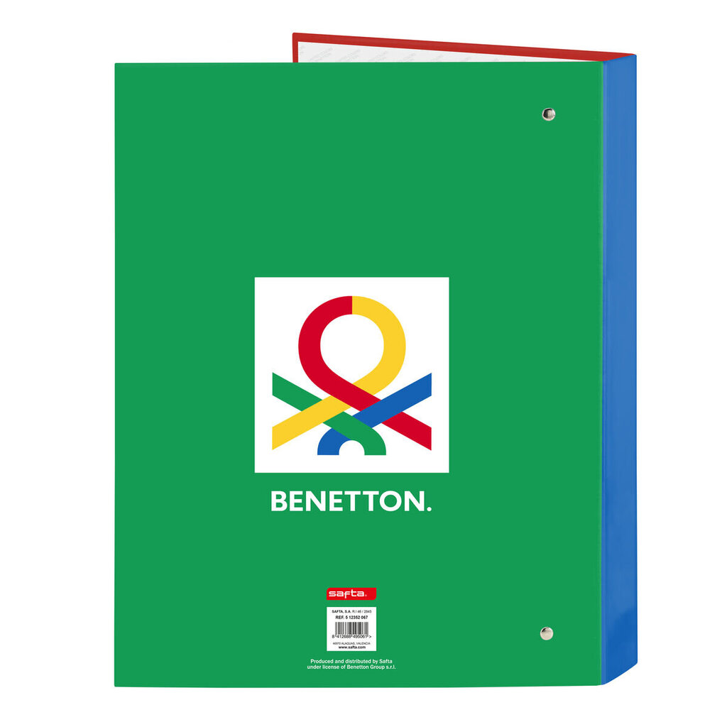 Benetton Gredzenveida stiprinājums Pelēks A4 (26.5 x 33 x 4 cm) cena un informācija | Kancelejas preces | 220.lv