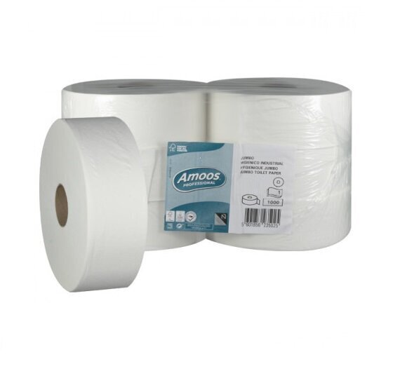 Tualetes papīrs AMOOS Professional Mini Jumbo, rullis, 1-kārt, 558 lok, 200m 1-rul. cena un informācija | Tualetes papīrs, papīra dvieļi | 220.lv