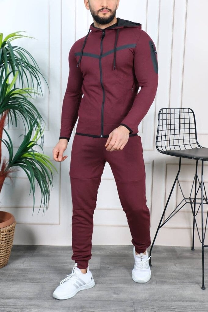 Vīriešu sporta komplekts Letar, bordo krāsā PK3008-50292-XXL цена и информация | Sporta apģērbs vīriešiem | 220.lv