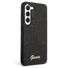 Guess PC|TPU Glitter Flakes Metal Logo Case for Samsung Galaxy S23 Black cena un informācija | Telefonu vāciņi, maciņi | 220.lv