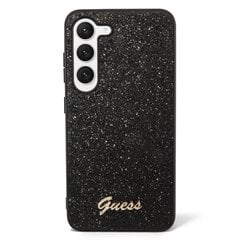 Guess PC|TPU Glitter Flakes Metal Logo Case for Samsung Galaxy S23 Black cena un informācija | Telefonu vāciņi, maciņi | 220.lv