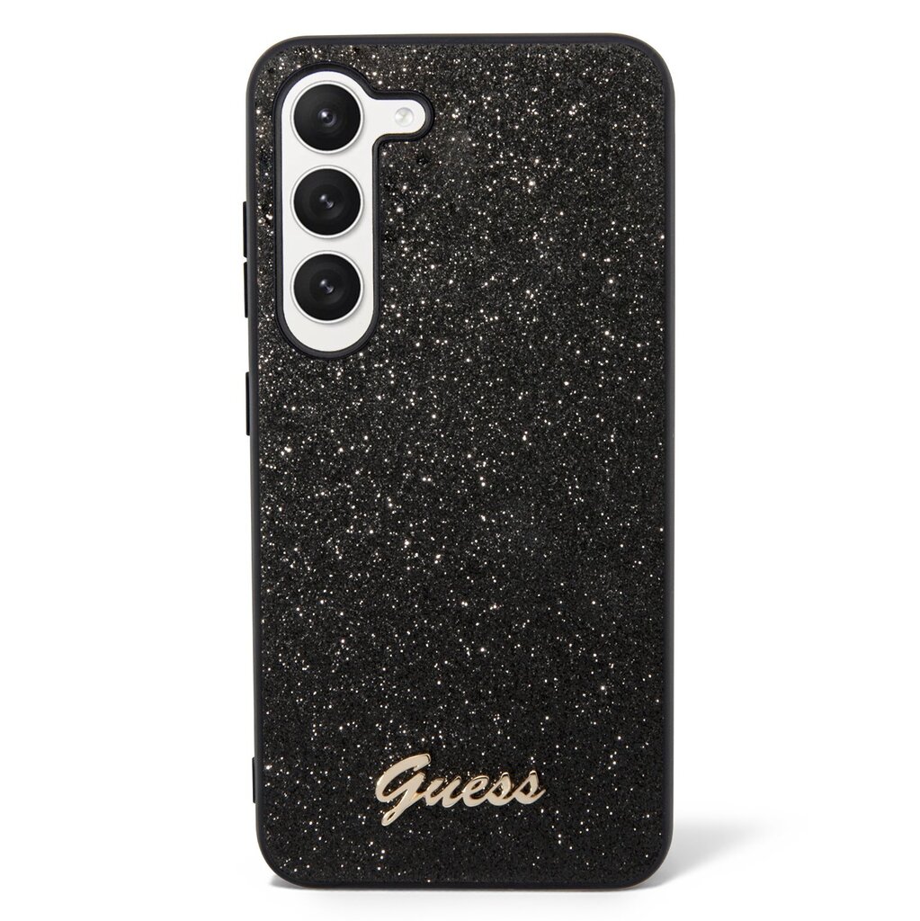 Guess PC|TPU Glitter Flakes Metal Logo Case for Samsung Galaxy S23 Black цена и информация | Telefonu vāciņi, maciņi | 220.lv